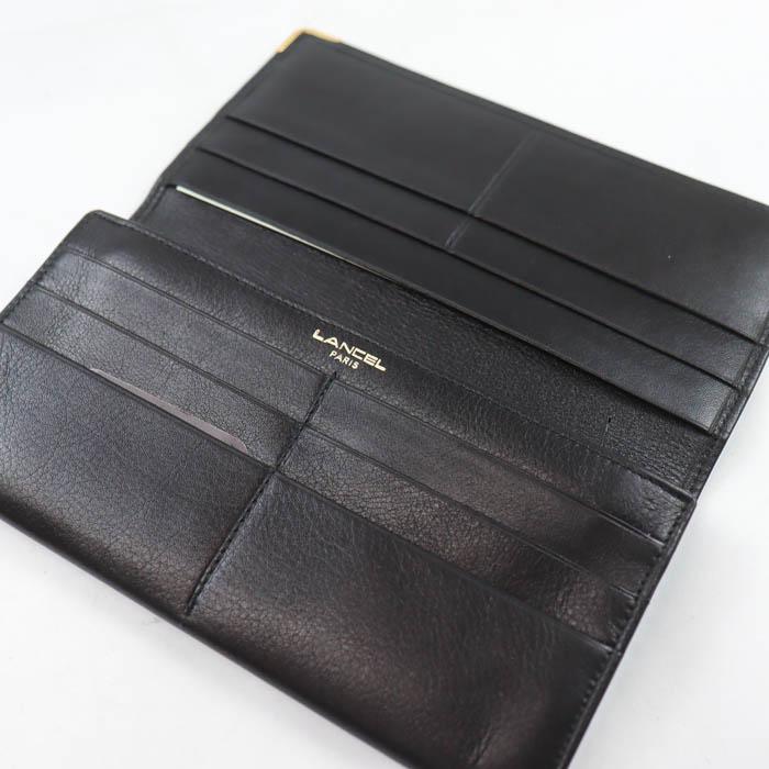 G*y様 LANCEL PARIS 二つ折り財布 ブラック LANCEL（ランセル） 札入れ レザー 二つ折り 財布 ウォレット ブランド