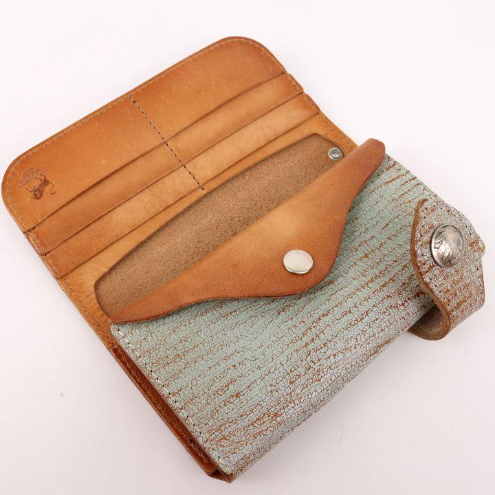 アルズニ エンボス加工 レザー 長財布 ブラウン 財布 メンズ 長財布 レザー Pinehills エンボス加工 ラウンド