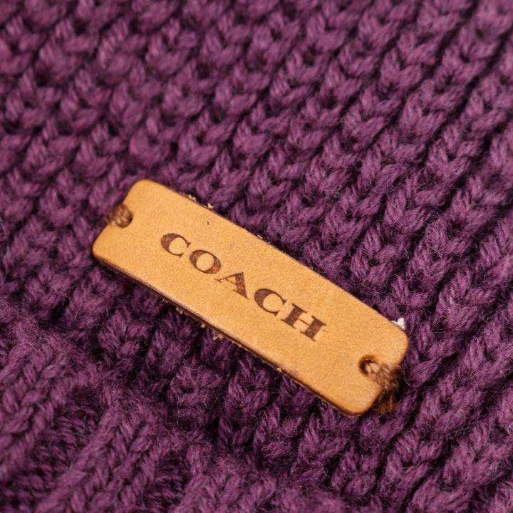 COACH コーチ ニット帽 ニットキャップ ウール混 レザータグ COACH コーチ ニット帽 ニットキャップ ウール混 レザータグ