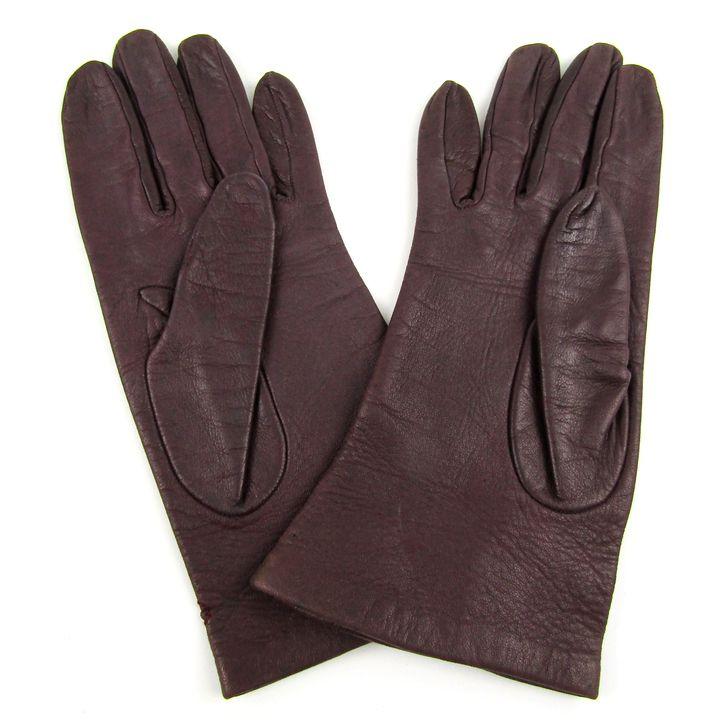 LANCEL（ランセル） 手袋 本革 レザーグローブ 刺繍 ロゴ イタリア製