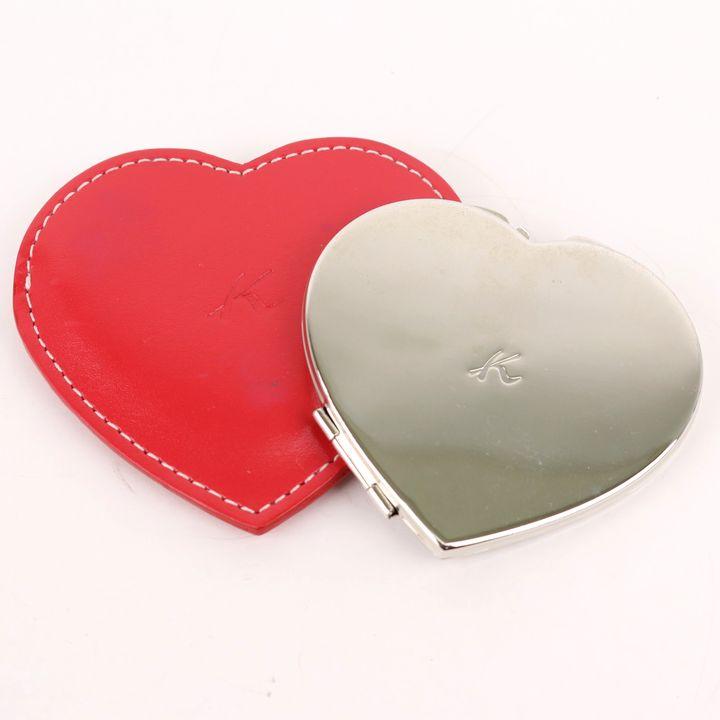 純銀製手鏡 キタムラ コンパクトミラー 手鏡 ハート ケース付 ブランド 小物