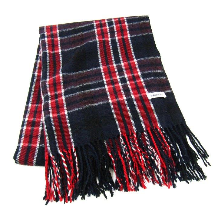 新品LOUIS VUITTON チェック柄マフラー ブラック/ネイビー/レッド ブラウニー マフラー ストール チェック ブランド レディース メンズ