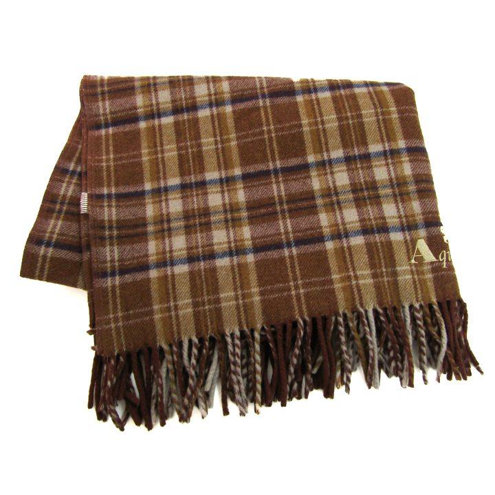 ⭐︎良品⭐︎アクアスキュータム ウールライナー付き クラブチェック Mサイズ Aquascutum（アクアスキュータム） ひざ掛け ストール チェック柄