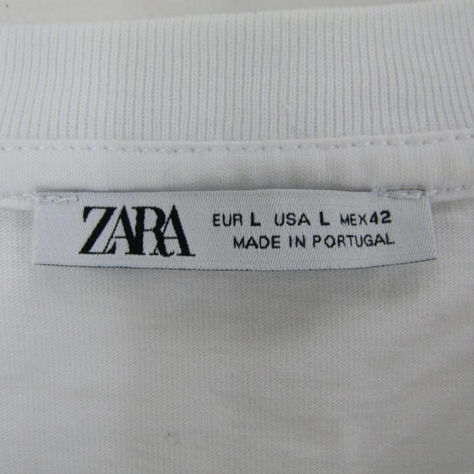 ザラ 半袖Tシャツ トップス カットソー メンズ Lサイズ ホワイト ZARA｜kbnet2019v2｜03