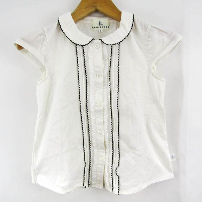 組曲 半袖シャツ トップス レディース Lサイズ ホワイト KUMIKYOKU 