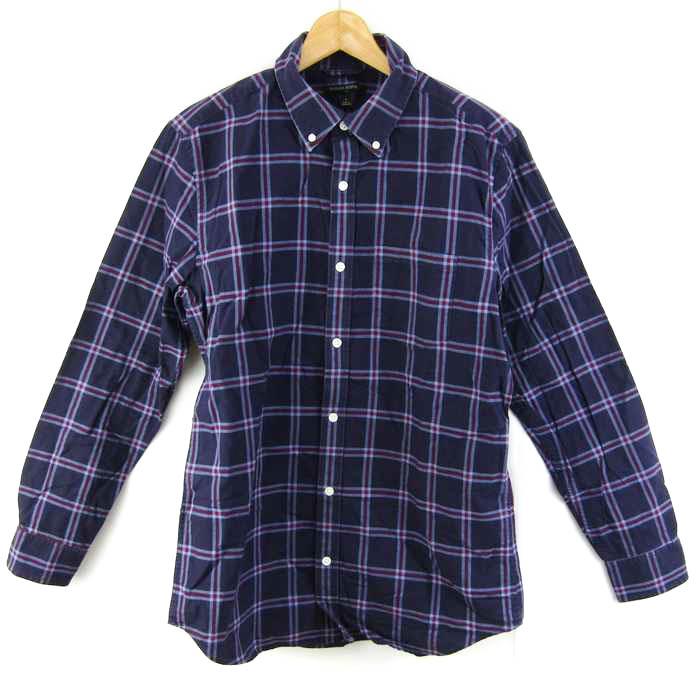 BANANA REPUBLIC / 長袖シャツ/L/リネン/BEG/チェック バックプリントの通販 メンズファッション Banana Republic バナナリ