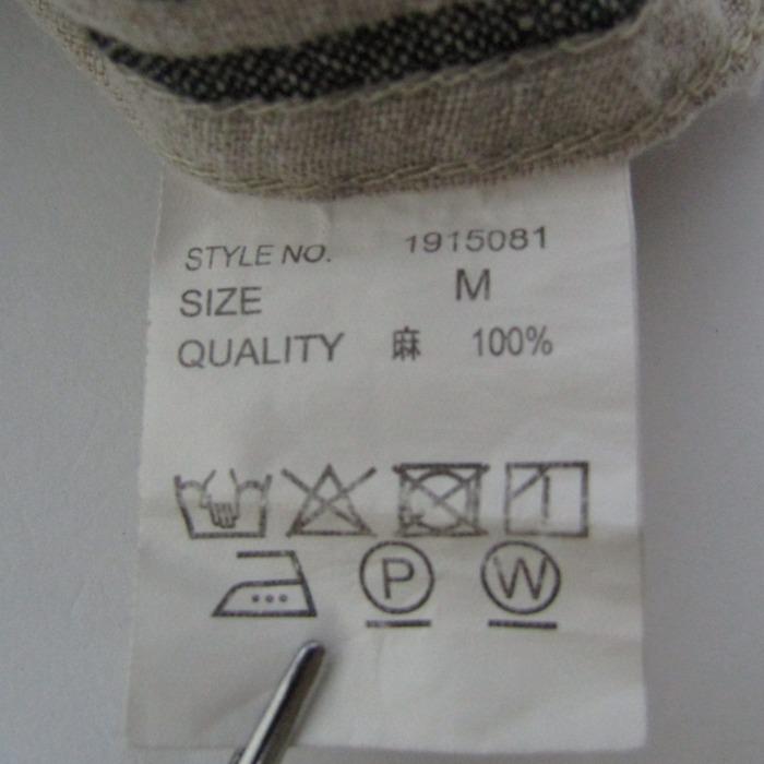 ハウスオブブルース 長袖シャツ トップス ストライプ柄 リネン100% メンズ Mサイズ ベージュ×黒 House of Blues |  | 06