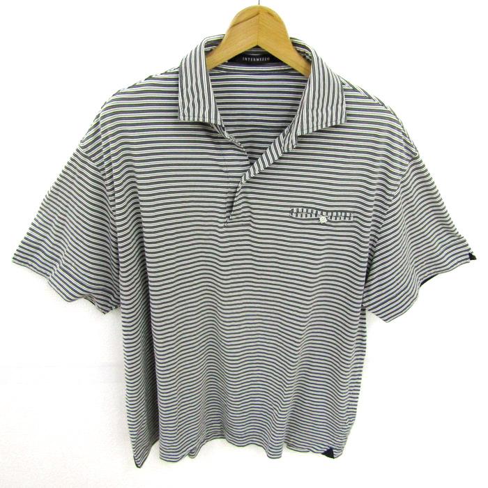 M211☆INTER MEZZO 新品3L2点半袖ポロシャツ¥29,000相当 インターメッツォ ポロシャツ トップス 半袖 ボーダー柄 日本製