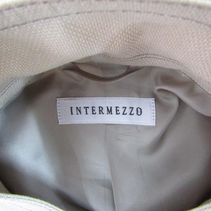 INTERMEZZO インターメッツォ リネン混 ニット アンコンジャケットXL INTERMEZZO インターメッツォ リネン混 ニット アンコン