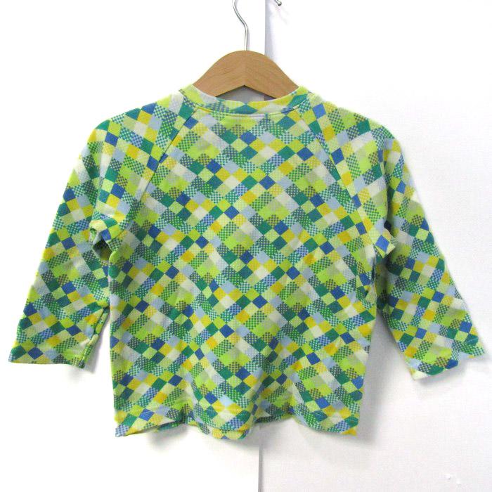 familiar チェック柄 Tシャツ 80 ファミリア 長袖Tシャツ トップス チェック柄 スナップ 日本製 ベビー