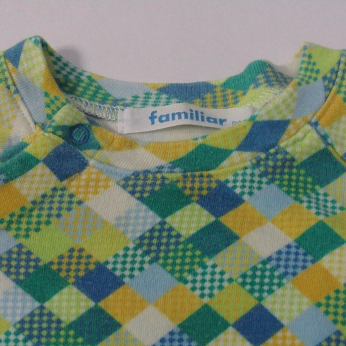 ファミリア 長袖Tシャツ トップス チェック柄 スナップ 日本製 ベビー