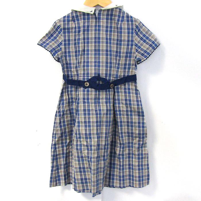 ファミリア ワンピース トップス 半袖 チェック柄 キッズ 女の子用 120