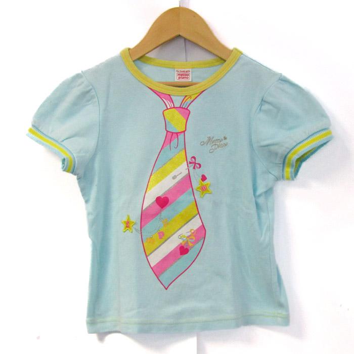 メゾピアノ 半袖Tシャツ トップス ネクタイ だまし絵 コットンT
