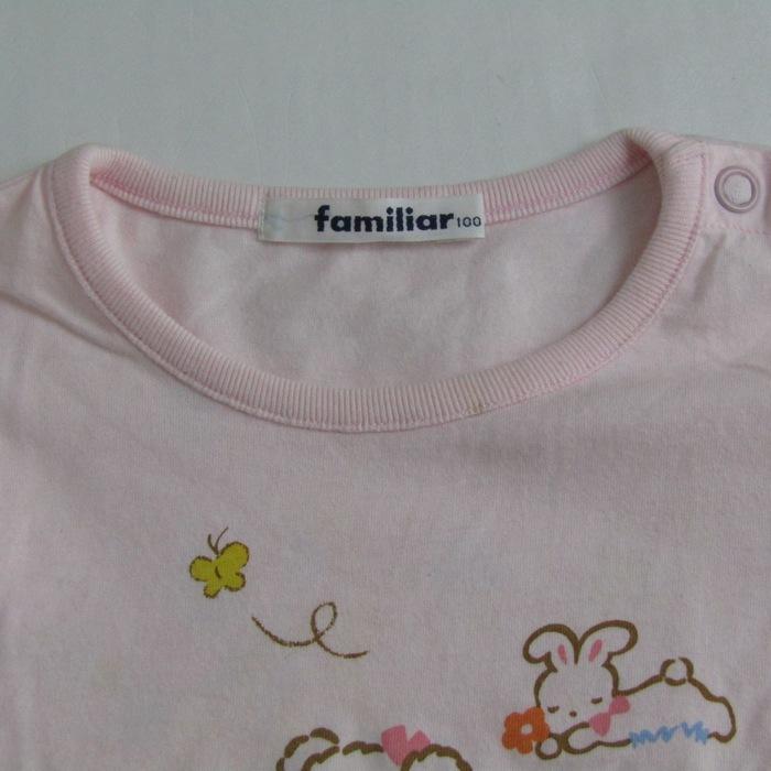ファミリア　トップス　Tシャツ　100 現行品　完売品　ピンク　familiar 新品未使用タグ付き】 familiar ファミリア Tシャツ 2024 ピアノ
