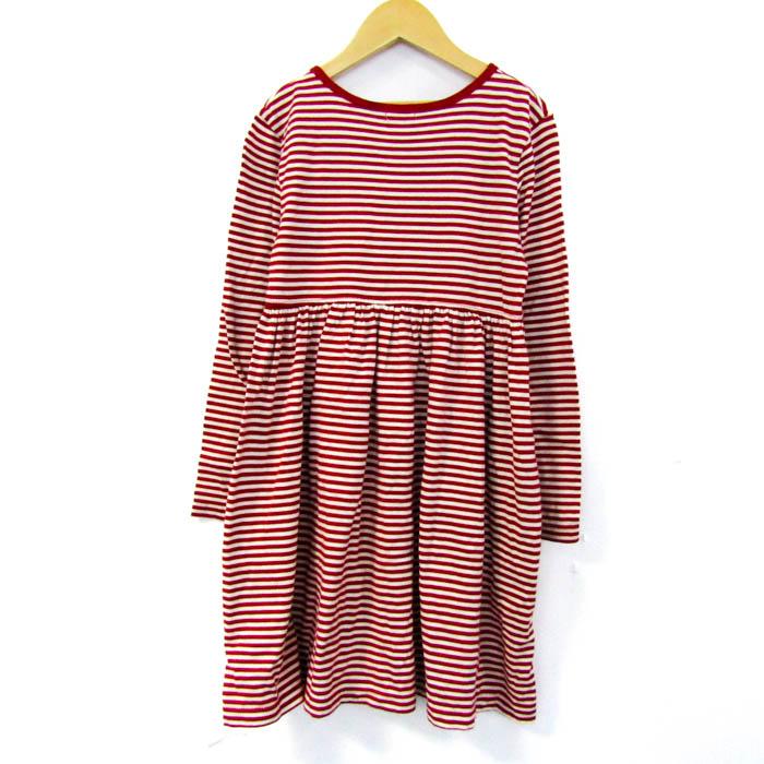 シャーリーテンプル ワンピース 長袖 コットン トップス 赤 白 キッズ 女の子用 130サイズ レッド×ホワイト Shirley Temple |  | 01