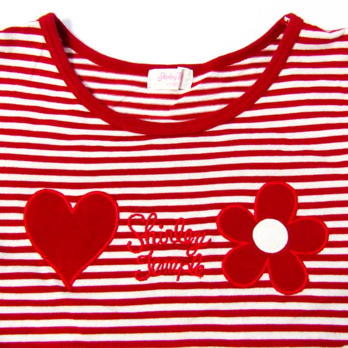 シャーリーテンプル ワンピース 長袖 コットン トップス 赤 白 キッズ 女の子用 130サイズ レッド×ホワイト Shirley Temple |  | 05