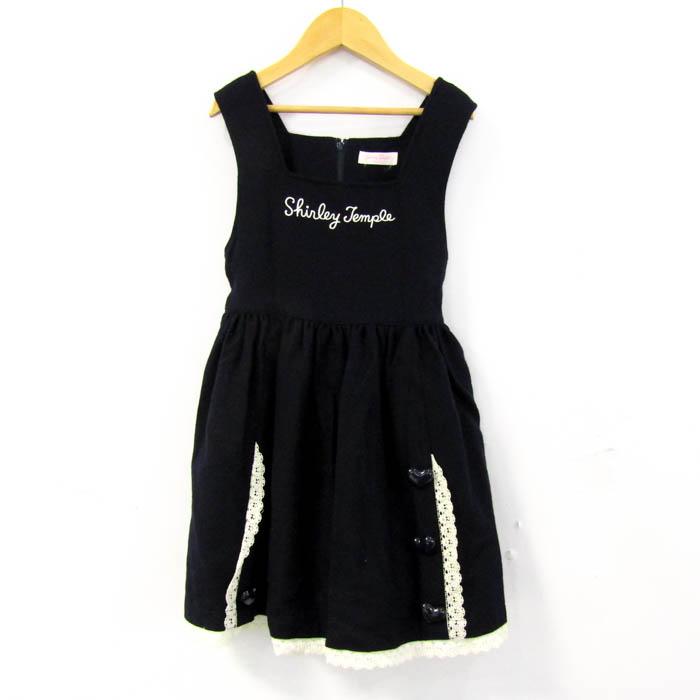 シャーリーテンプル ワンピース ジャンパースカート ウール ブランドトップス キッズ 女の子用 120サイズ ネイビー ShirleyTemple | 