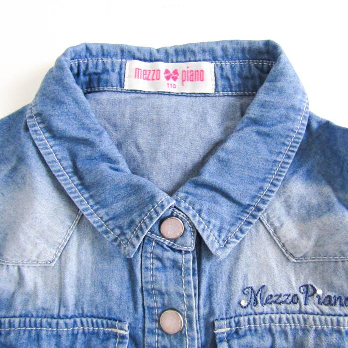 メゾピアノ 長袖シャツ トップス デニムシャツ キッズ 女の子用 110