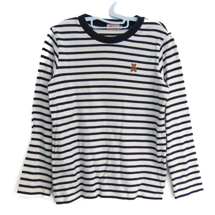 ミキハウス 長袖Tシャツ コットン100% ブランド トップス ボーダー柄 