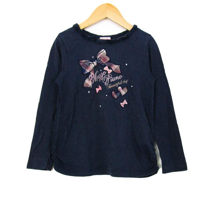 メゾピアノ 長袖Tシャツ トップス リボン フリル キッズ 女の子用 130