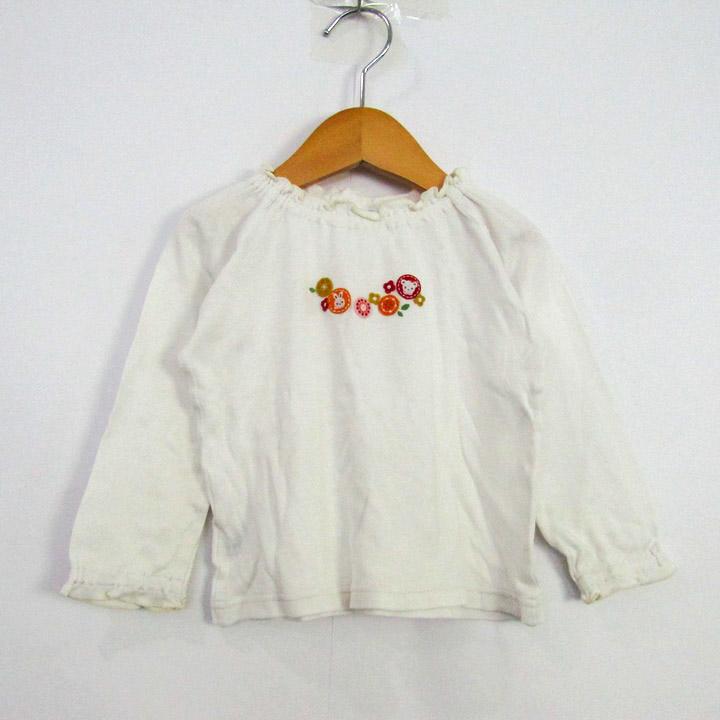 ファミリア 長袖Tシャツ トップス フリル 刺繍 日本製 ベビー