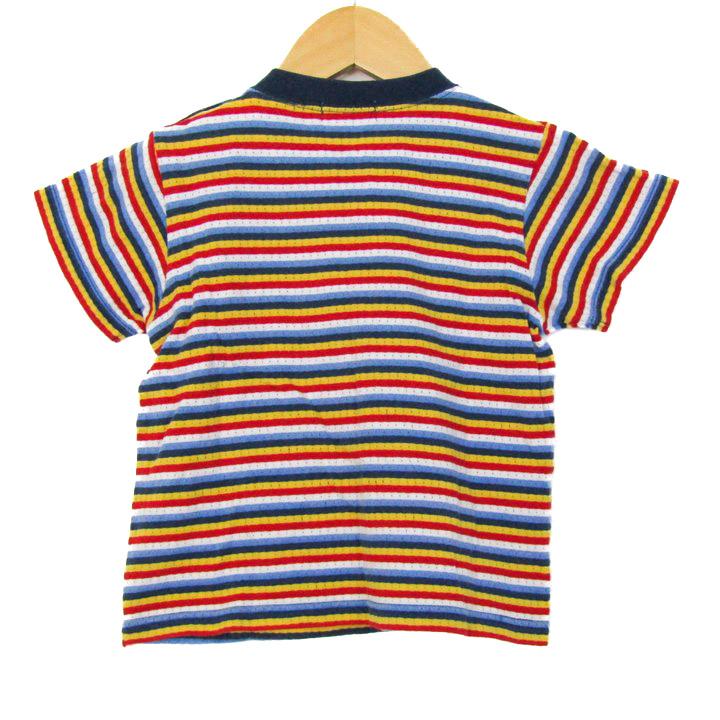 ファミリア 半袖Tシャツ トップス ボーダー柄 肩スナップ