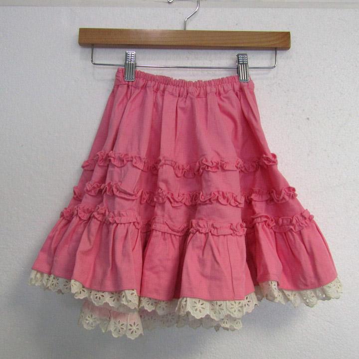 メゾピアノ フレアスカート レース ボトムス キッズ 女の子用 130