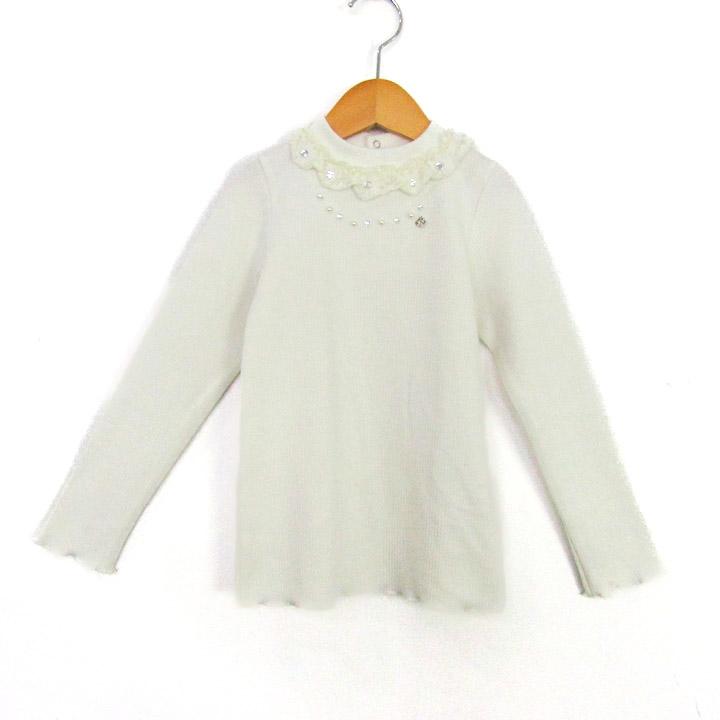 メゾピアノ ニット 長袖 レース トップス キッズ 女の子用 120サイズ
