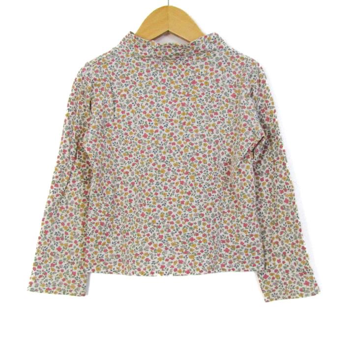 ファミリア 長袖Tシャツ トップス ハイネック 花柄 日本製