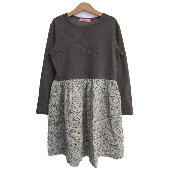 ファミリア　切り替えワンピース　　ワンピース　花柄 ファミリア 切替ワンピース トップス 長袖 花柄 キッズ 女の子用