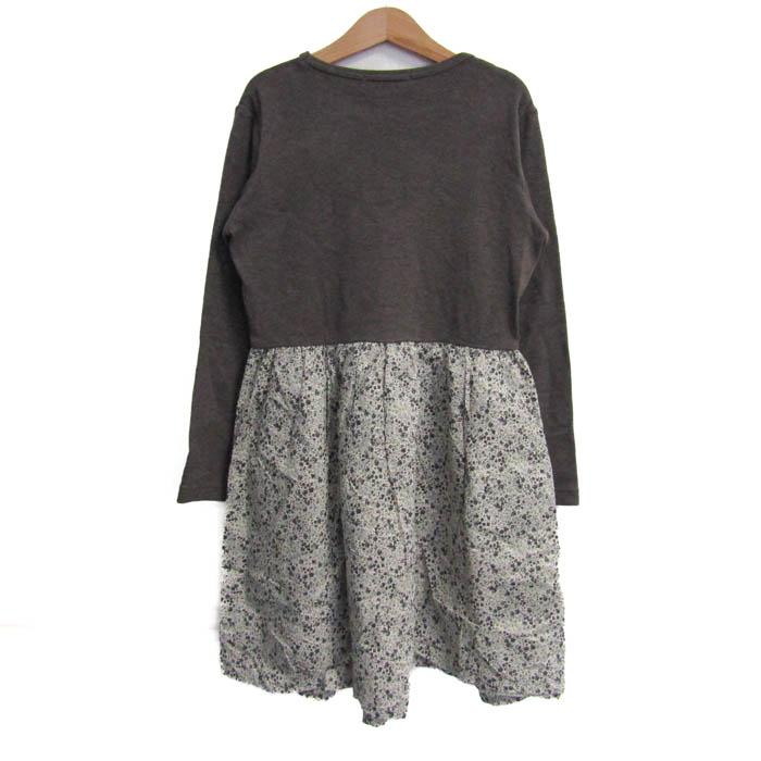 ファミリア 切替ワンピース トップス 長袖 花柄 キッズ 女の子用 140