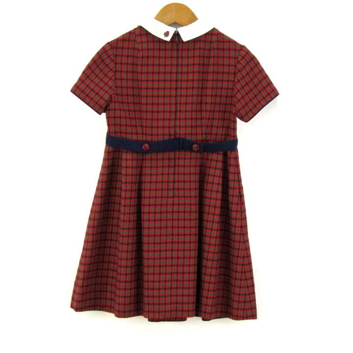 ファミリア ワンピース トップス 半袖 チェック柄 フォーマル キッズ