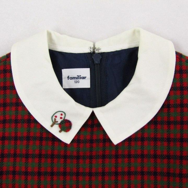 ファミリア ワンピース トップス 半袖 チェック柄 フォーマル キッズ