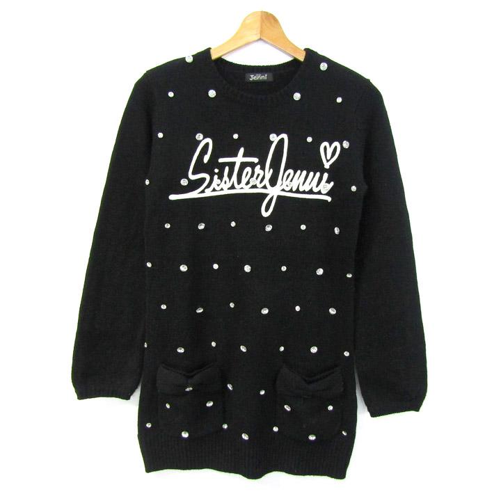 シスタージェニィ ニット トップス 長袖 チュニック ビーズ キッズ