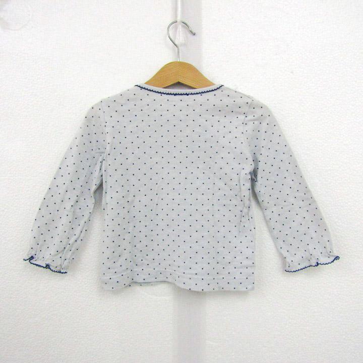 familiar新品 トップス 90cm ファミリア 長袖Tシャツ トップス ドット柄 日本製 ベビー 女の子用