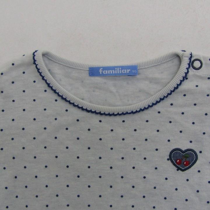 ファミリア 長袖Tシャツ トップス ドット柄 日本製 ベビー 女の子用