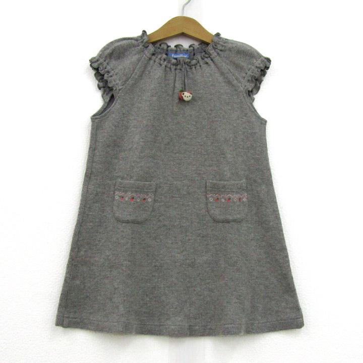 ファミリア ワンピース トップス 半袖 ギャザー キッズ 女の子用 100