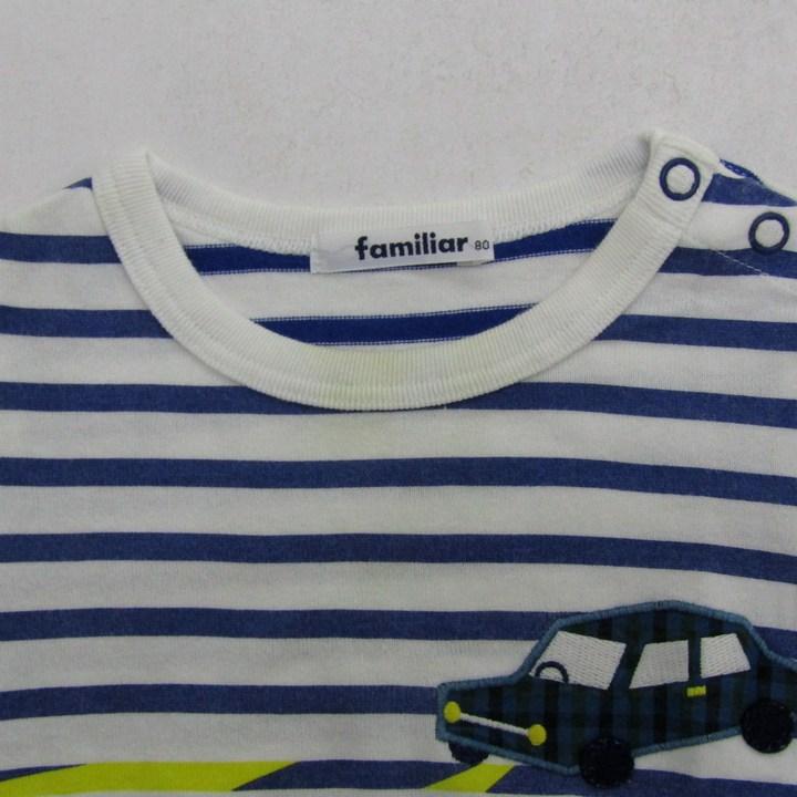 ファミリア 長袖Tシャツ トップス ボーダー 車 日本製 ベビー 男の子