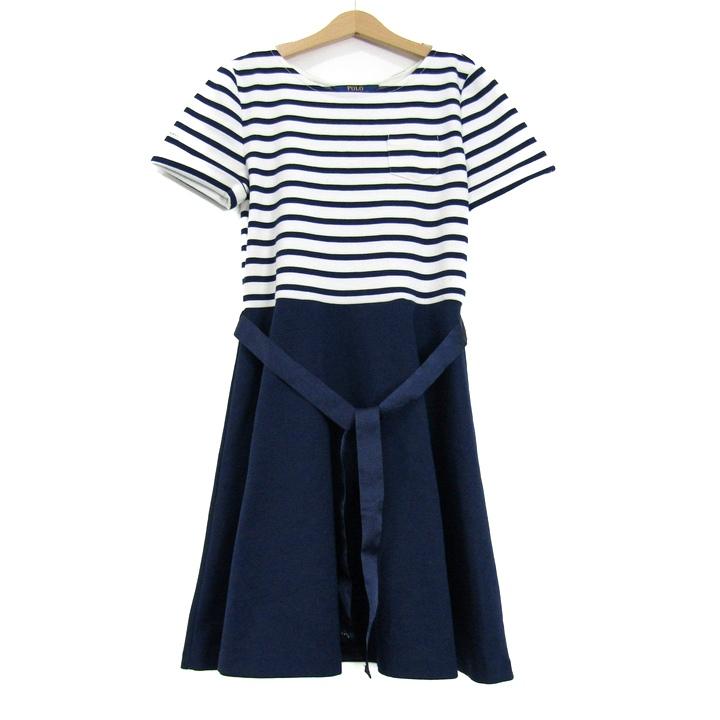 POLO RALPH LAUREN 半袖 ボーダー ワンピース M POLO RALPH LAUREN（ポロ・ラルフローレン） 切替ワンピース トップス