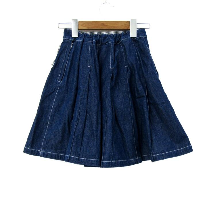 メゾピアノ スカート ボトムス デニム キュロット キッズ 女の子用 L
