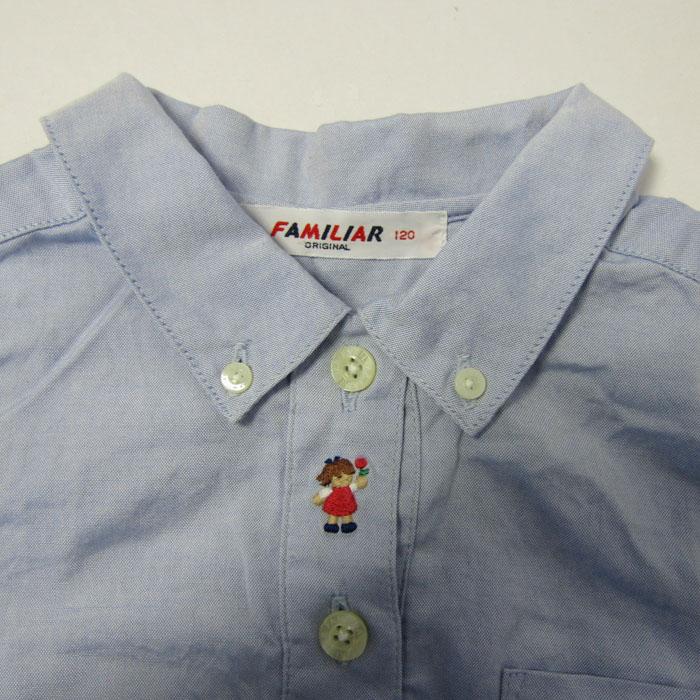 ファミリア　シャツワンピース ファミリア シャツワンピース トップス 長袖 キッズ 女の子用 120