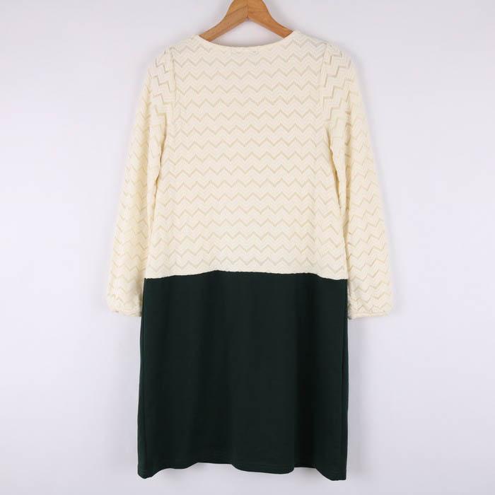 ニコル ワンピース ドレス 長袖 膝丈 ストレッチ レース 切替 フォーマル パーティー レディース Mサイズ グリーン NICOLE | NICOLE | 01