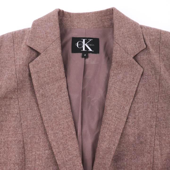 古着   カルバンクライン ウールブレンド スカートスーツ 上下 セットアップ 11 ブラウン レディース Calvin Klein - 古着 Calvin klein カルバンクライン ウールブレンド
