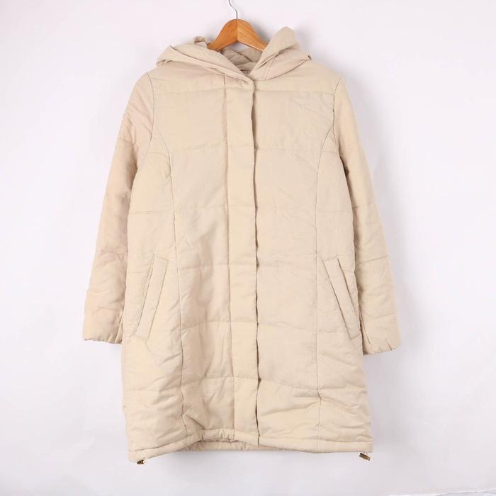 イッカ ダウンジャケット 中綿コート ミドル丈 フード 無地 アウター