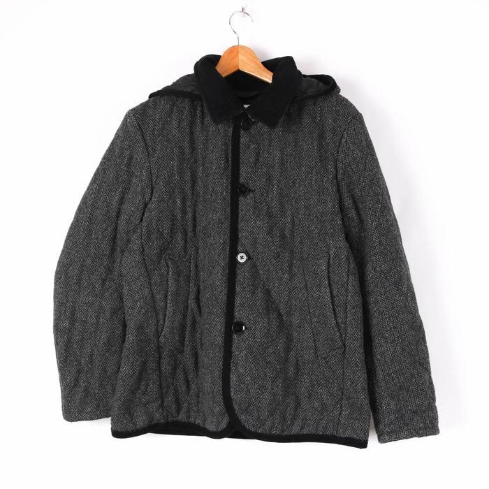 グローバルワーク 中綿コート ジャケット フード付き ヘリンボーン