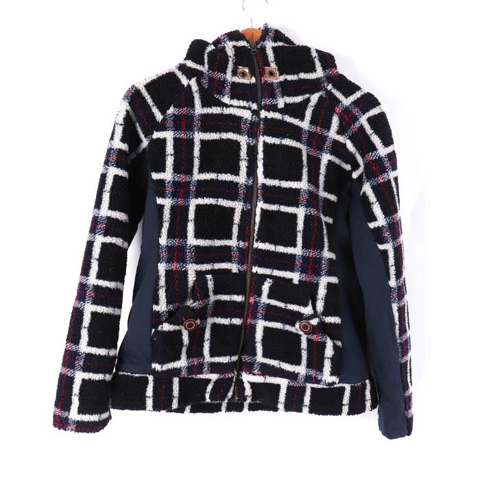 ROXY フード付きチェック柄ジャケット ロキシー ブルゾン ジャケット フルジップ フリース フード チェック