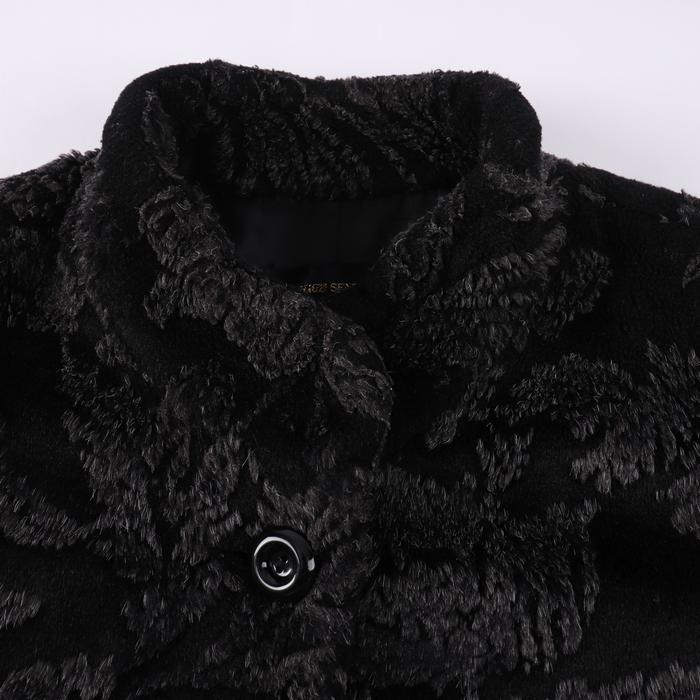 ウールコート ノーカラーコート アウター L相当 黒 レディース フリーサイズ ブラック wool coat｜kbnet2019v2｜04