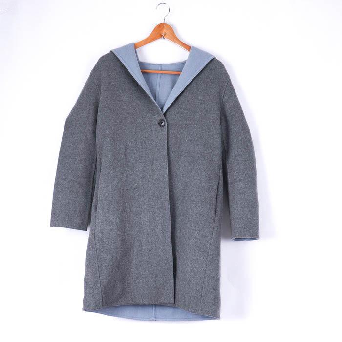 ユニクロ ダブルフェイスフーデットコート ロングコート アウター  