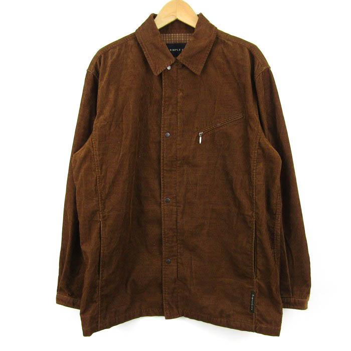 シンプルライフ ブルゾン シャツジャケット 無地 アウター メンズ M