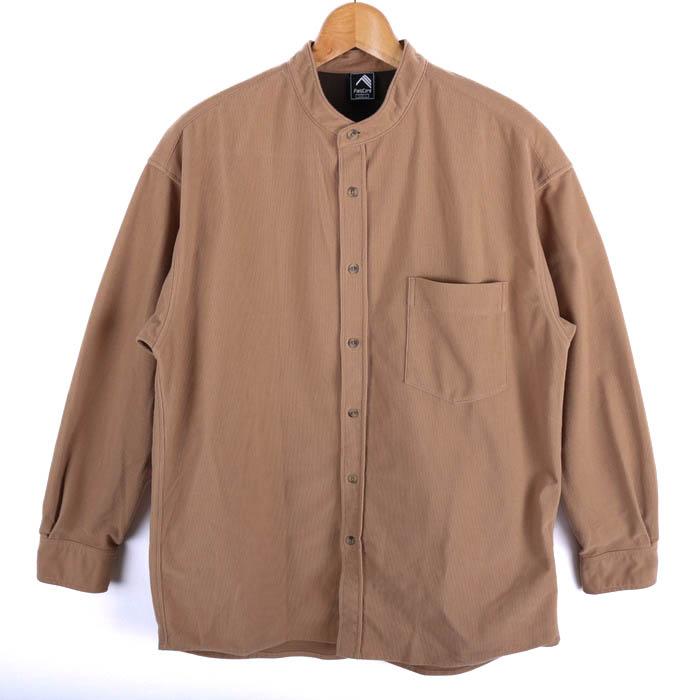 フィールドコア 長袖シャツ トップス バンドカラー コーデュロイ